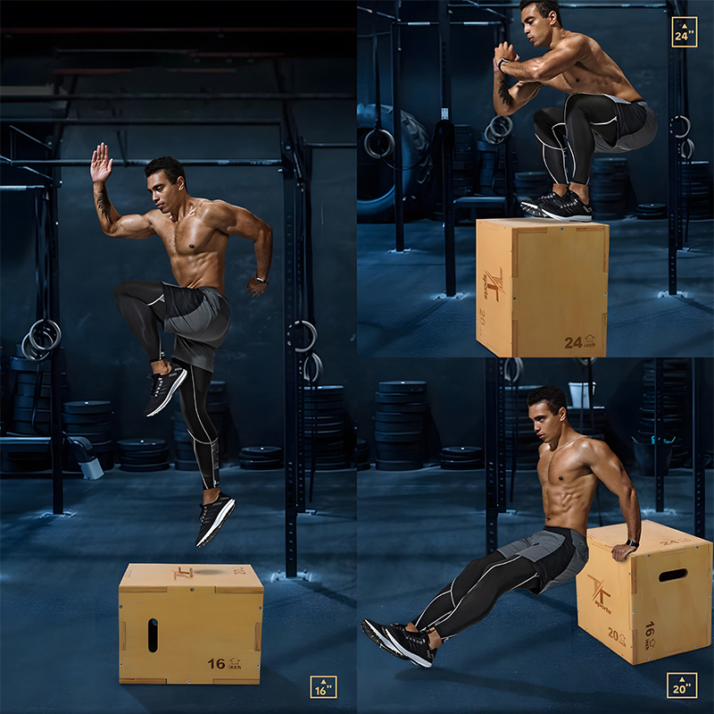 Wooden Plyometric Box 3-in-1