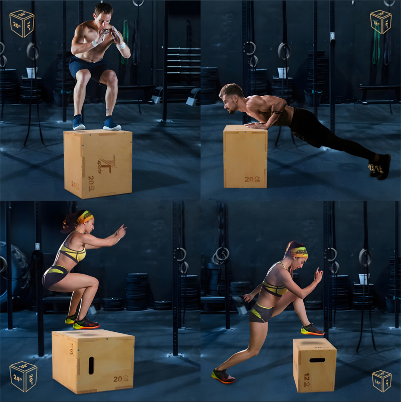 Wooden Plyometric Box 3-in-1